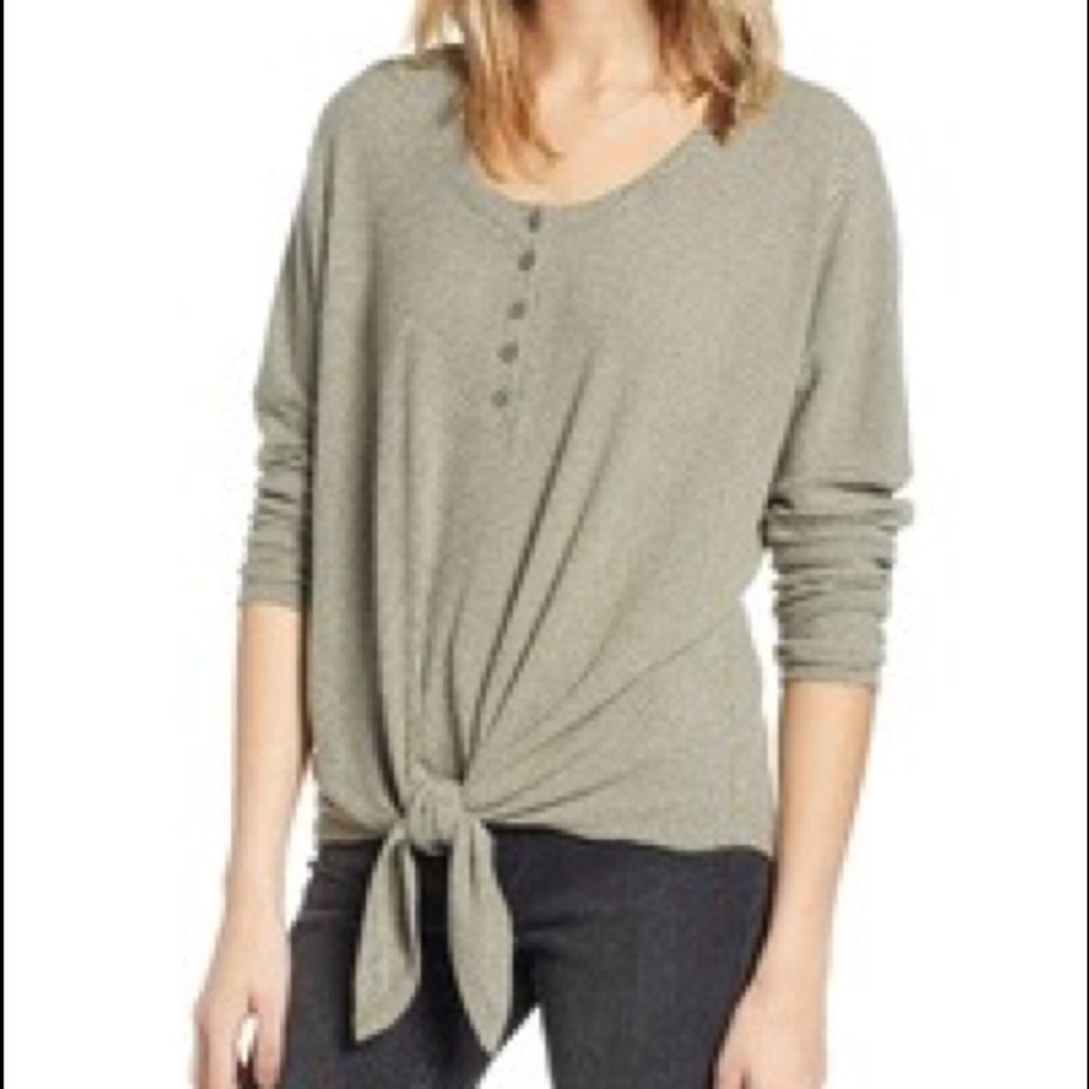 Treasure & Bond Tie Front Henley